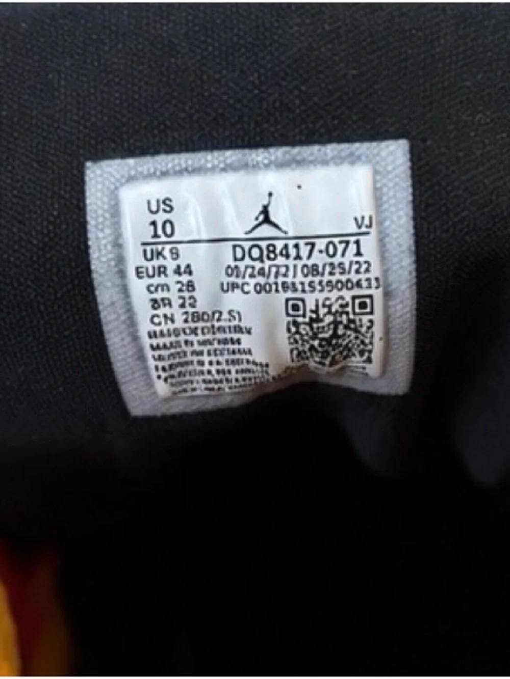 Air Jordan 1 SE Taxi Sundial Black Gold Men’s Size 10